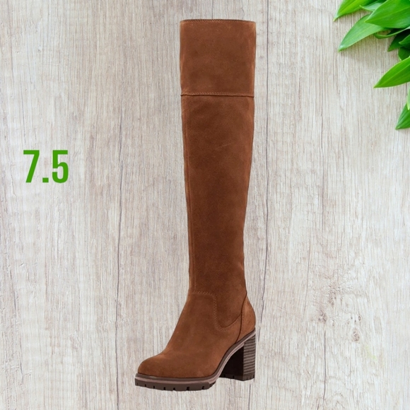 Coutgo Womens Lug Sole Over the Knee Boots Round  Platform Chunky Heel, 7.5 - Picture 7 of 11